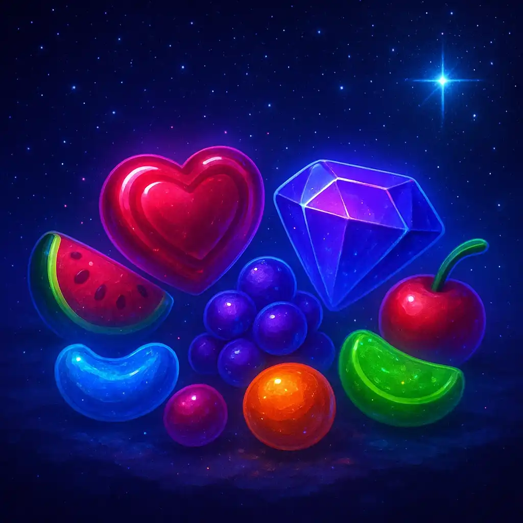 Sweet Bonanza slot game icon with glowing colorful candies